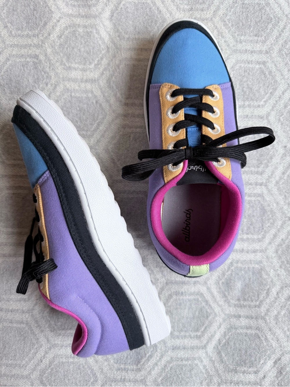 Allbirds Canvas Pacer Sneakers Chia Purple Colorblock OrgCotton Womens 7 Walking